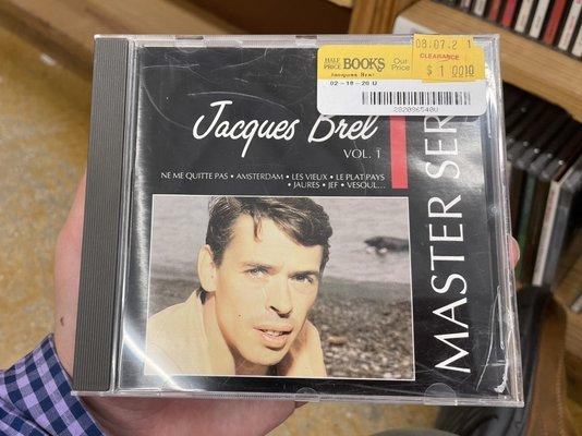 The immortal proto-goth Jacques Brel relegated to the clearance bin? A travesty! Now mine!