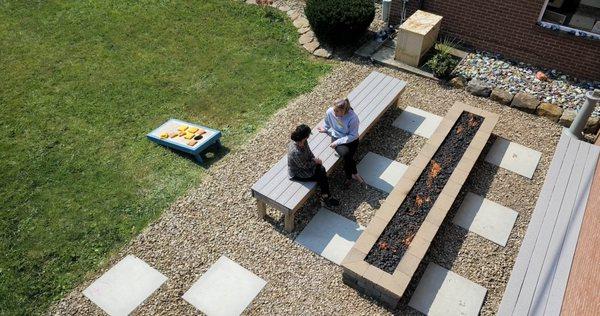 Outdoor fire pit and private area