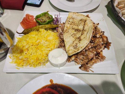 Chicken shawarma plate