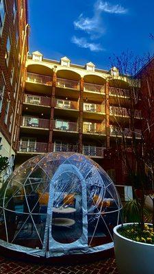 The Igloo Dinner set up