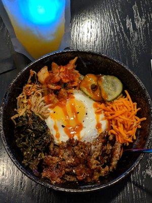 Bibimbap, very flavorful, would definitely get again. Ask for some hot chili oil to spice it up!