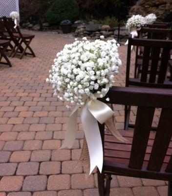 Baby's breath aisle chair bouquet