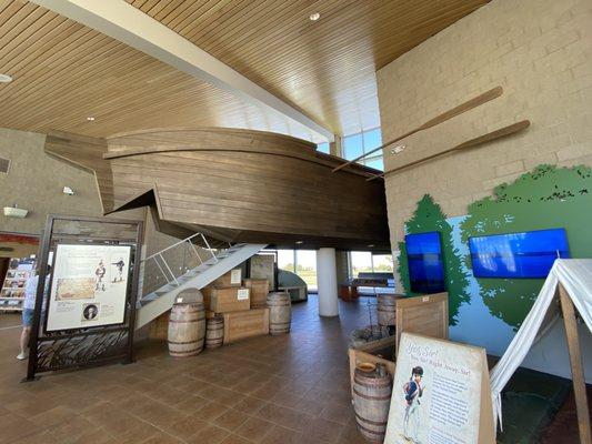 Keel boat in Lewis and Clark Interpretative Center. Sept, 2024.