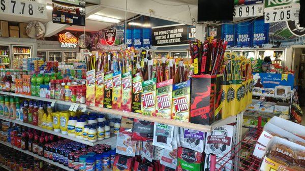 Snacks and stuff for sale at the Discount Gas Grocery & Liquor in Vallejo