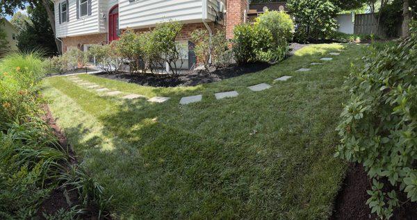 AFTER: Small side yard wrapping around to front yard.