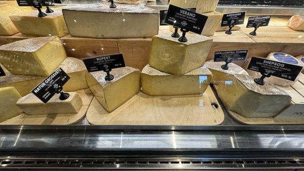 Some of the local Vermont gourmet cheeses featured at Dedalus Wine in Stowe