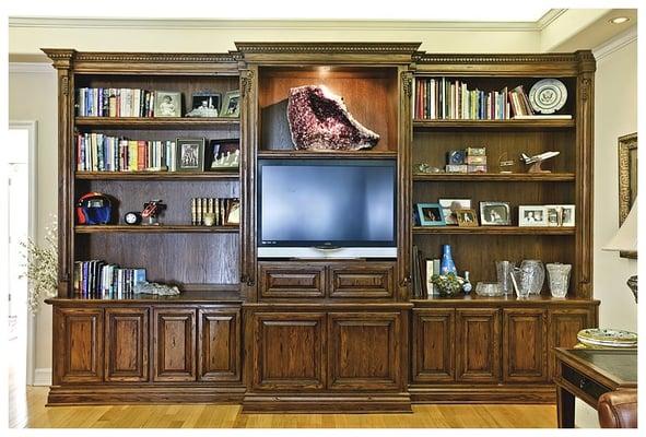 Media Cabinet and bookcases by Woodbury