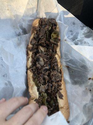 Philly cheese steak sandwich