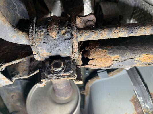 Suspension components completely rusted through