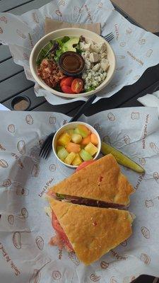 Greyhound sandwich and Cobb Salad