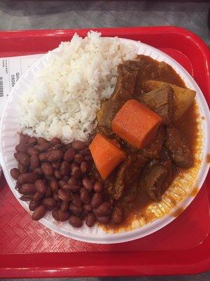 Carne guisada w/ Rice and beans