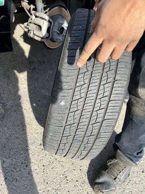 Nail in tire