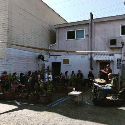 Jazz concert on the outdoor patio