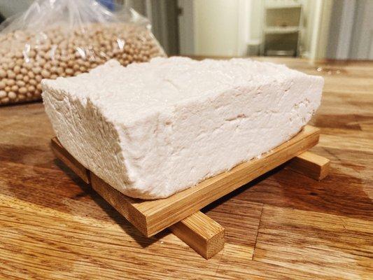 Made tofu using the press I bought!