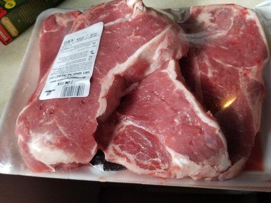 Custom Cut 1" thick T-Bones $3.99/lb special.