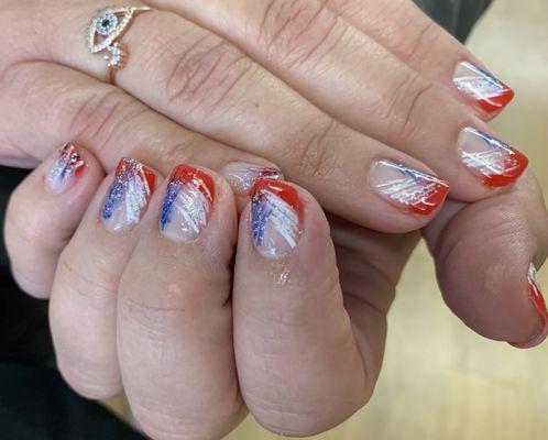 Gel manicure with design