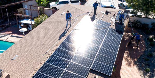 Solar panels turn the sun's energy into your power.