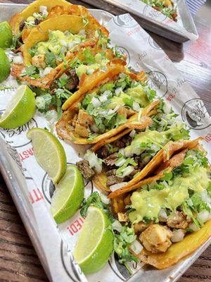 Toasted Asada and Pollo Tacos