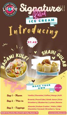 New Kulfi Roll and Gulab Jamun Roll Ice Cream