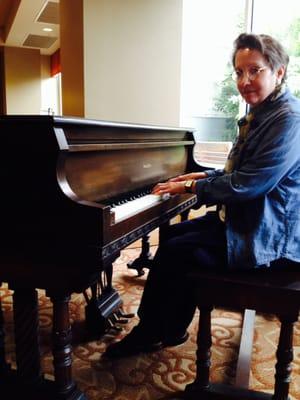 A community piano: this resident hadn't played in 40 years!! Great for arthritis. Lovely.