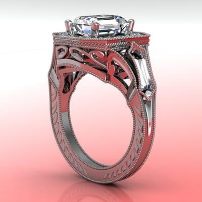 Custom engagement ring.