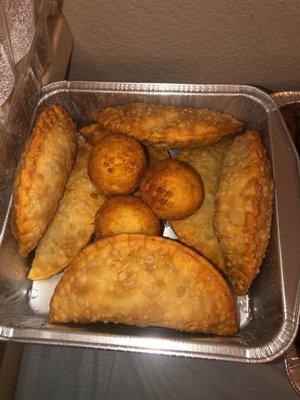 Beef & Chicken Empanada w/ canon balls.