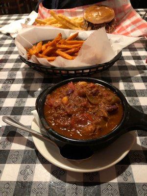 Chili and Sweet Potato Fries.