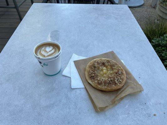 Cappuccino and apple pie danish