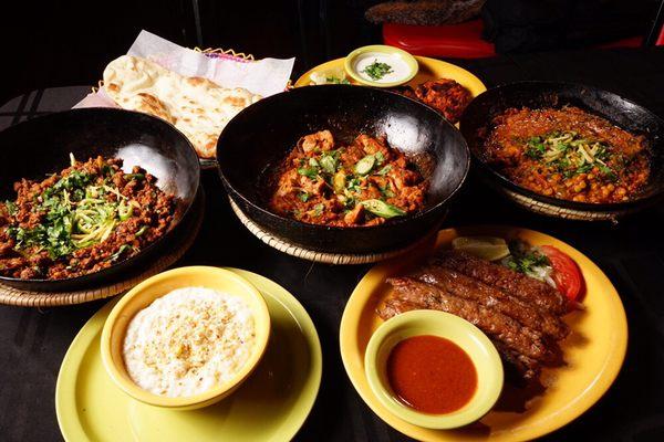 Chicken Karahi, Seekh kababs, Kheer and Qeema fry with Naan from KC!