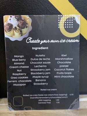 Ice Cream Ingredients