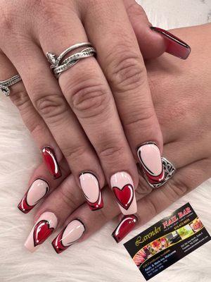 Lavender Nails Bar Valentine design