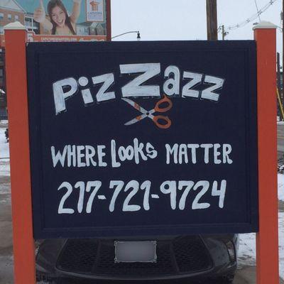 No longer Pizzazz Haircutery. Now know as PizZazz! Check out the new sign!