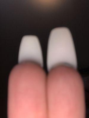 My two pointer fingers next to each other. Took the photo myself so it's bad quality.