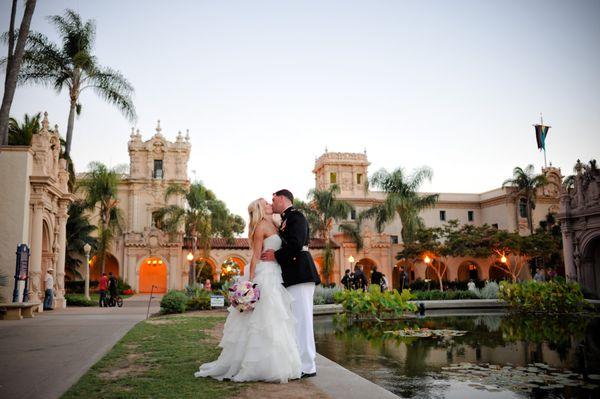 couple at lily pond