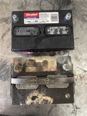 New Battery from SuperBee Batteries compared to old battery!