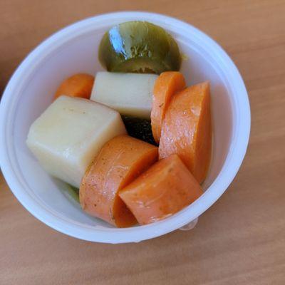 Pickled veg from the self serve bar