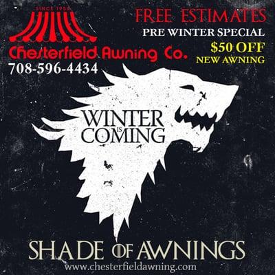 WINTER IS COMING! PROTECT YOUR HOUSE WITH AN AWNING