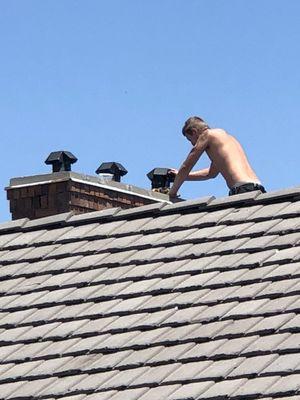 Chimney hat keeps out rain, snow, and raccoons!