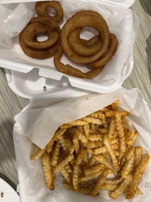 Union rings and French fries