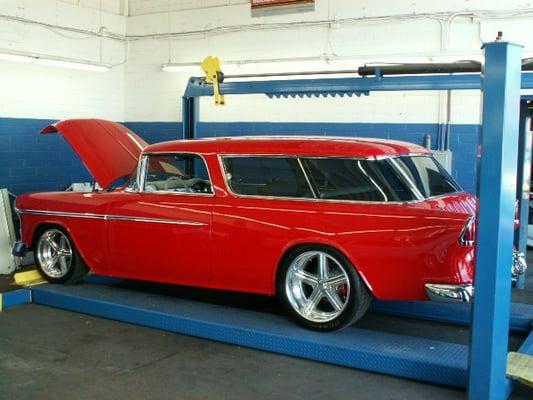 '55 Chevy Nomad being serviced