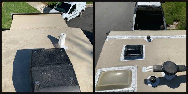 Re-caulking of the roof to prepare for rainy season