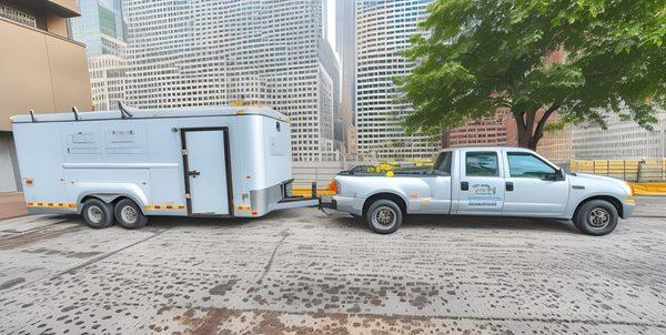 Our truck and 20' cargo trailer