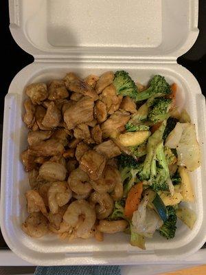 Chicken and shrimp hibachi