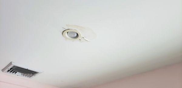 Damage to the ceiling