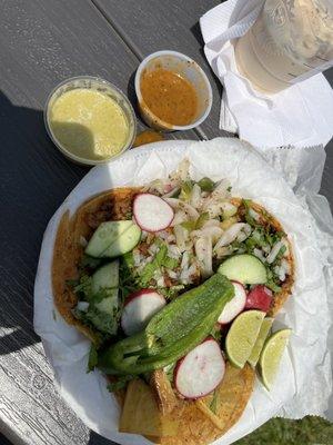 Pollo, Asada and Mixed Meat Tacos