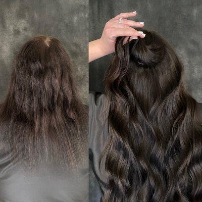 Extensions that are safe for fine thin hair, Natural Beaded  Rows Extensions!