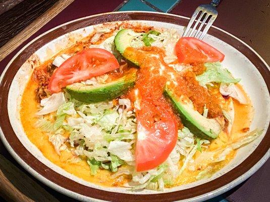 Tostada salad with chicken