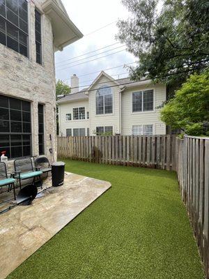 Landscape services artificial turf installation Austin