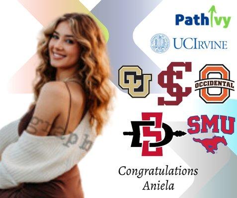 We are thrilled to announce that Aniela Antoun has been accepted to so many amazing schools!