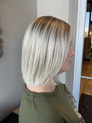 Dimensional blonde with full highlight